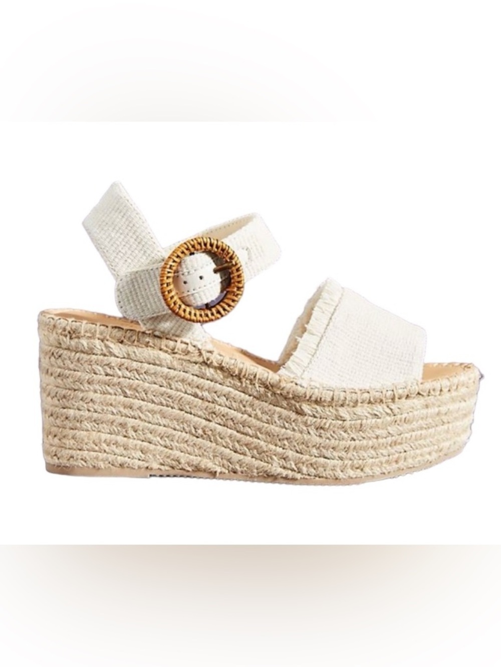 New Soludos x Anthropologie Cora Platform Espadrille Sandals Cream 9.5